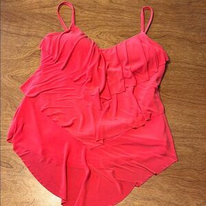 Magicsuit Pink Asymmetrical Ruched Swim Tank